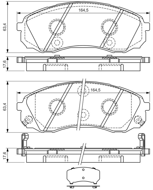 0986494377 BOSCH Комплект гальмівних колодок з 4 шт. дисків - Фото 9