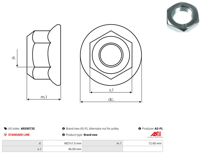 AS-PL ARS9073S Repair Set, alternator