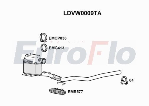 EuroFlo Soot/Particulate Filter, exhaust system LDVW0009TA