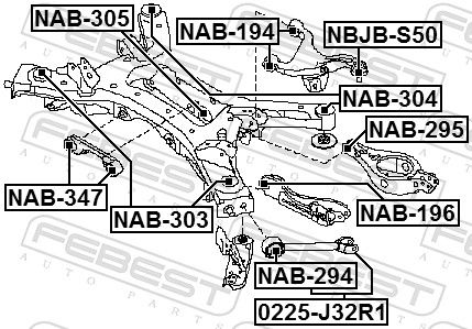 FEBEST NAB-347 Mounting, differential