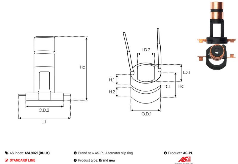 Rõngas, generaator, AS-PL ASL9021 (BULK)