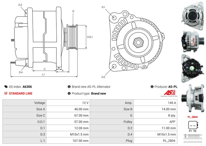 AS-PL A6306 Alternator