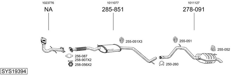 BOSAL kipufogórendszer SYS19394