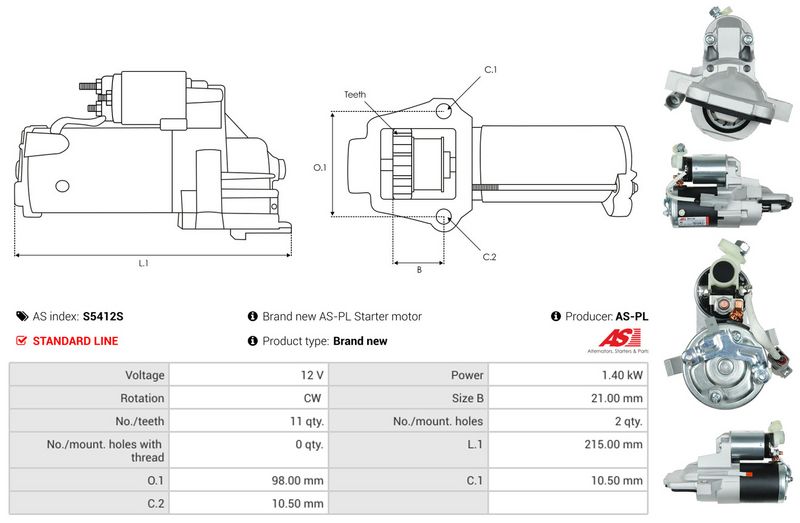 Starter, AS-PL S5412S