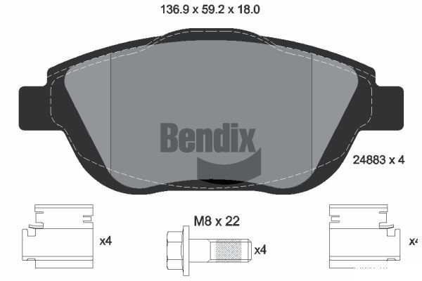 BENDIX Braking fékbetétkészlet, tárcsafék BPD1214