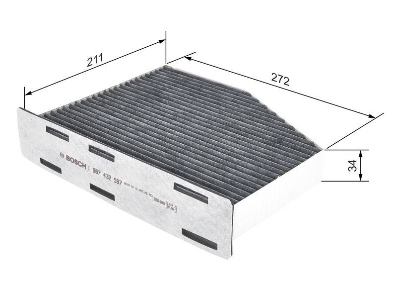 BOSCH 1 987 432 597 Filter, cabin air