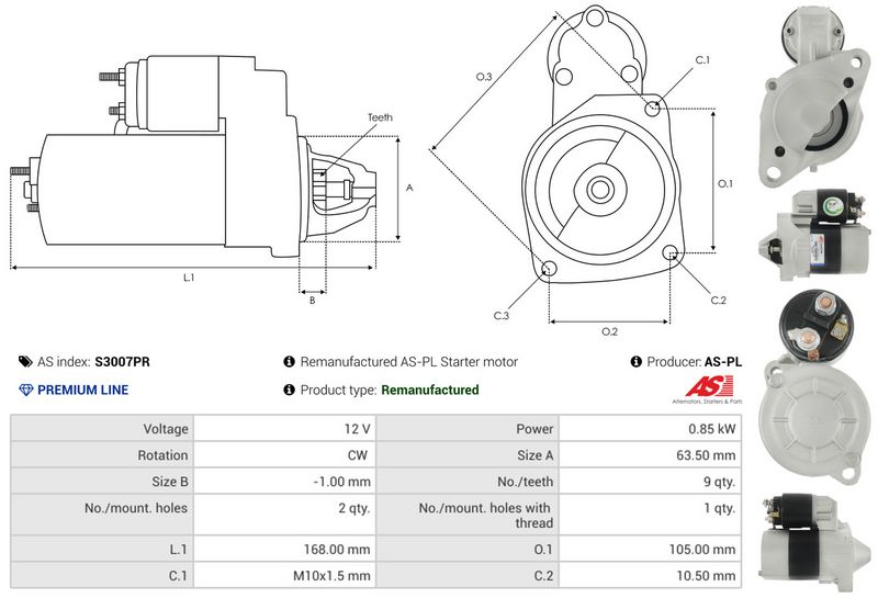 Starter, AS-PL S3007PR