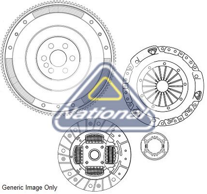 Комплект для переобладнання, зчеплення, Golf III/IV/Passat/Fabia II/Octavia I 1.6/1.9TDI 95- (228mm)(суцільний+, National CK9782F