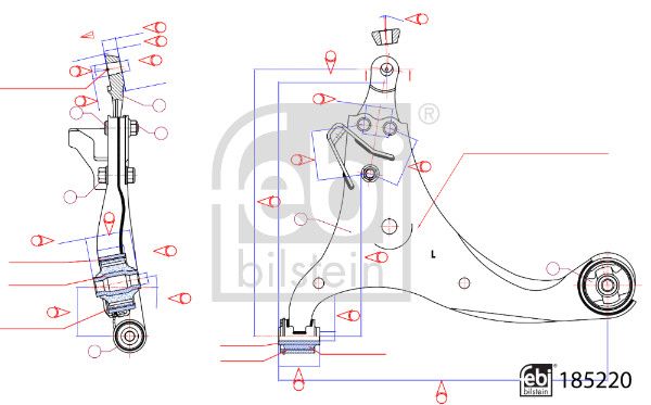 Febi Bilstein Control/Trailing Arm, wheel suspension 185220