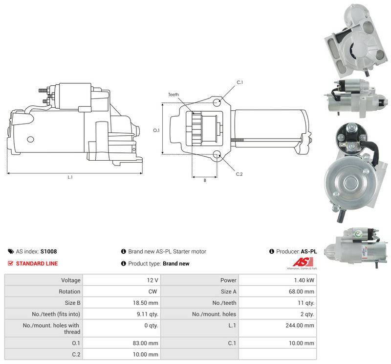 Starter, AS-PL S1008