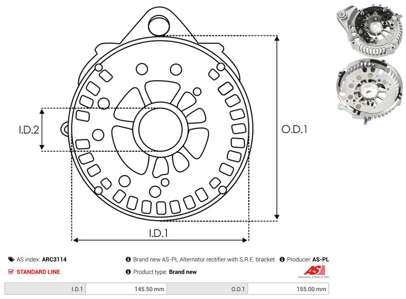 AS-PL ARC3114 Rectifier, alternator
