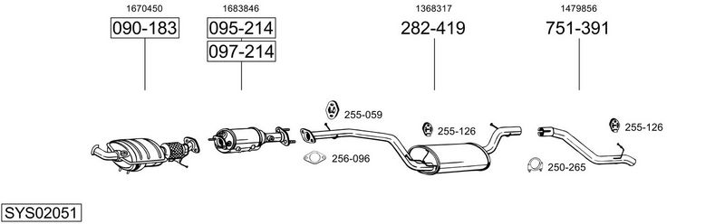 SISTEM DE ESAPAMENT BOSAL SYS02051