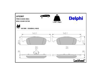 DELPHI LP3387 Brake Pad Set, disc brake