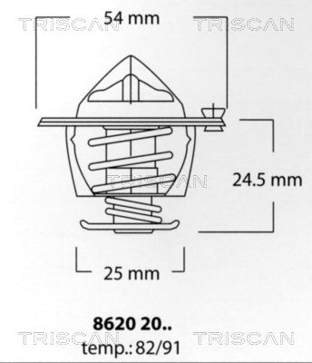 Термостат, охолоджувальна рідина, Triscan 86202082