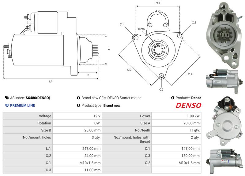 AS-PL S6480(DENSO) Starter