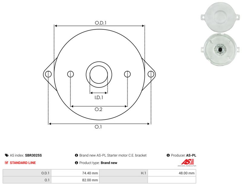 AS-PL SBR3025S Starter Lid, carburettor