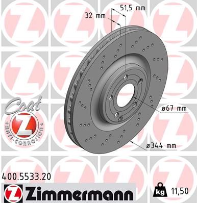 Гальмівний диск, Zimmermann 400.5533.20