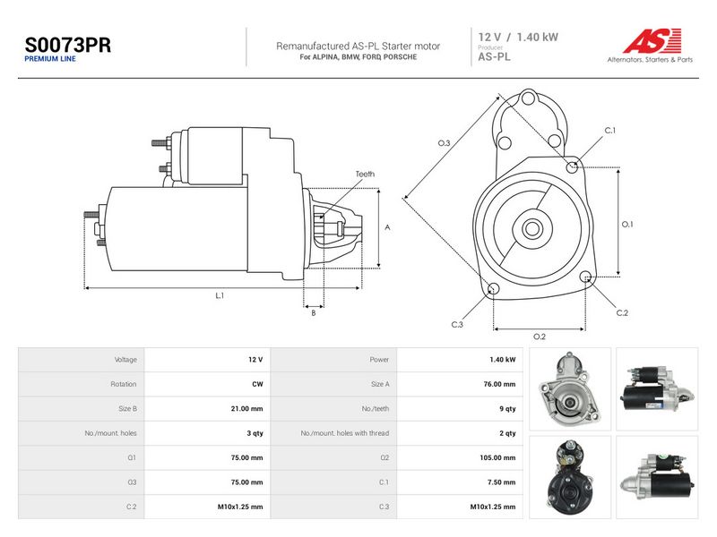 Starter, AS-PL S0073PR