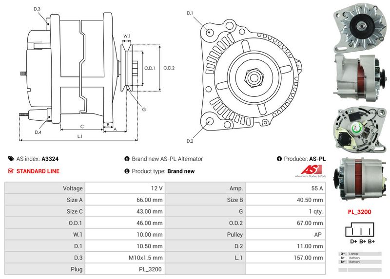 AS-PL A3324 Alternator