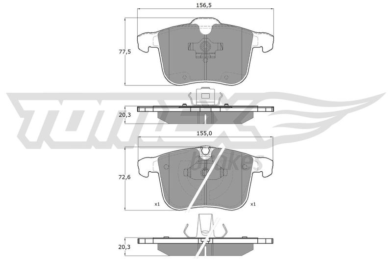 TOMEX Brakes fékbetétkészlet, tárcsafék TX 16-19