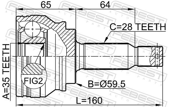 FEBEST 0410-CW5 Joint Kit, drive shaft