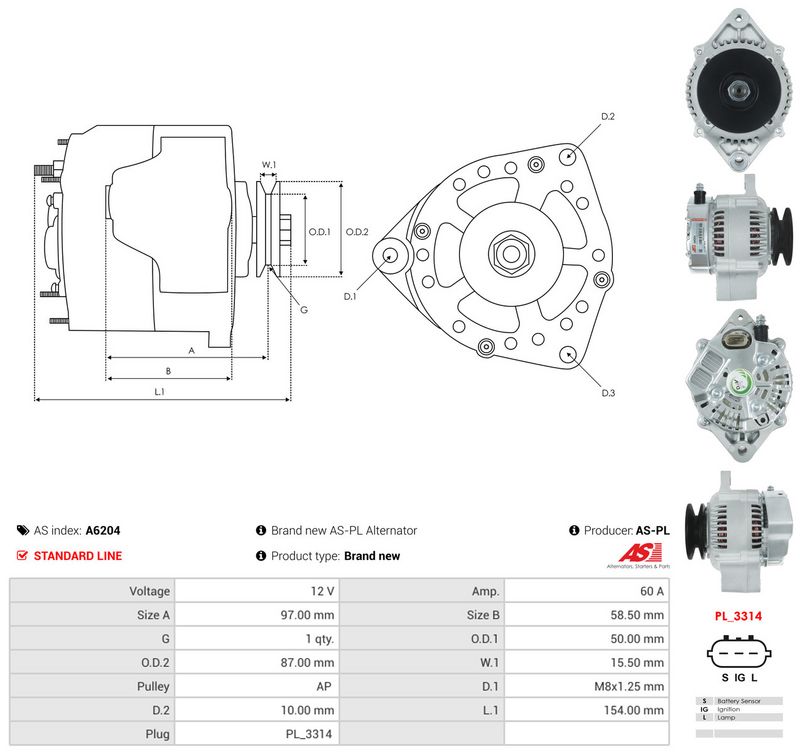 Generaator, AS-PL A6204