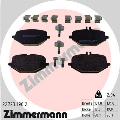 Комплект гальмівних накладок, дискове гальмо, Zimmermann 22723.190.2