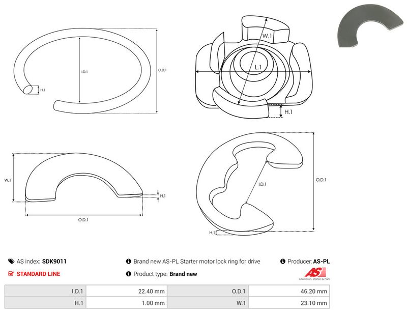 AS-PL SDK9011 Repair Kit, starter