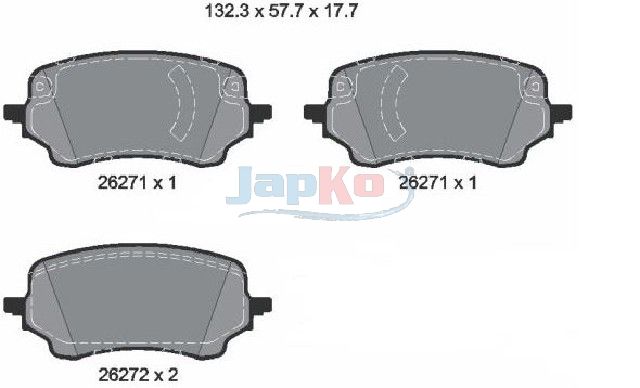 JAPKO 500308 Brake Pad Set, disc brake