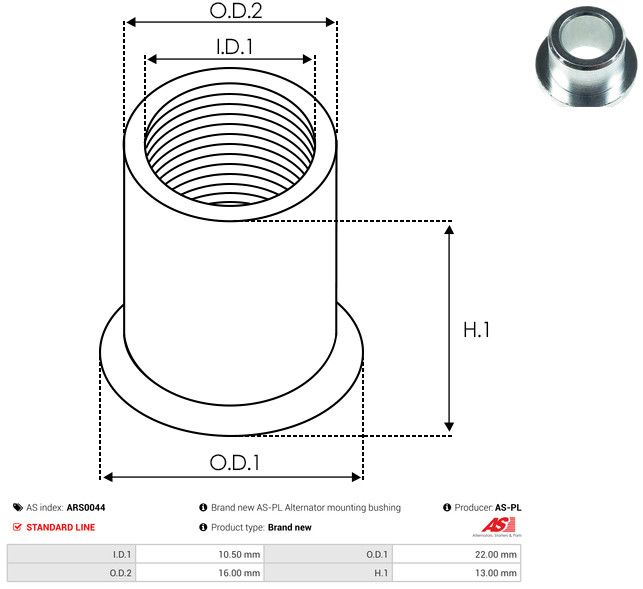 AS-PL ARS0044 Repair Set, alternator
