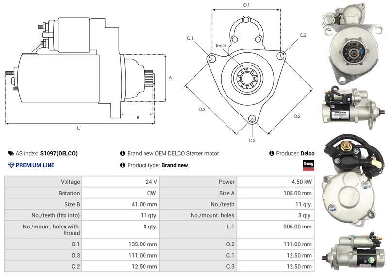 AS-PL S1097(DELCO) Starter