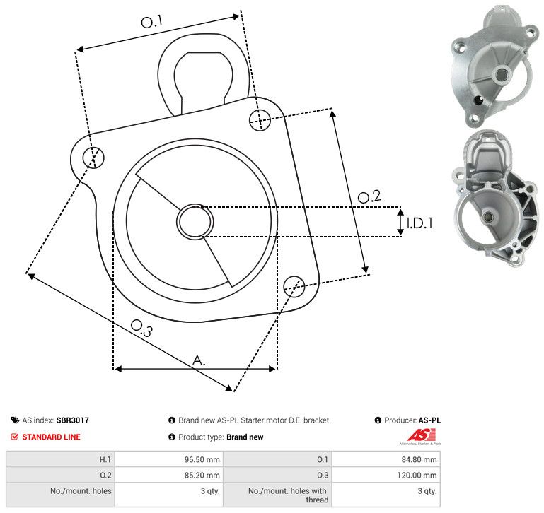 AS-PL SBR3017 Starter Lid, carburettor