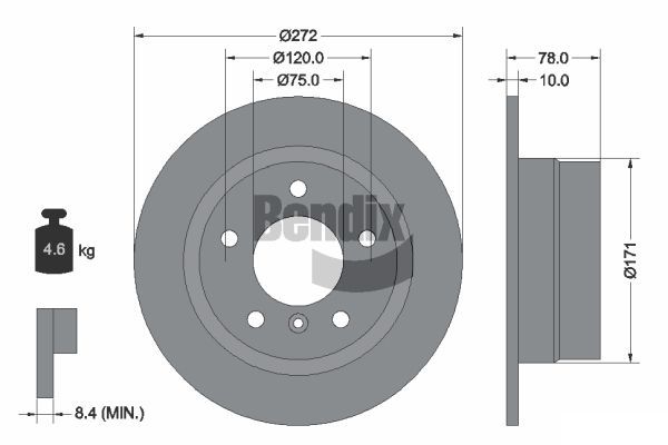 BENDIX Braking féktárcsa BDS1863