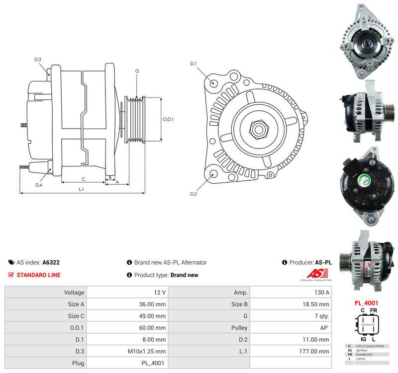 AS-PL A6322 Alternator
