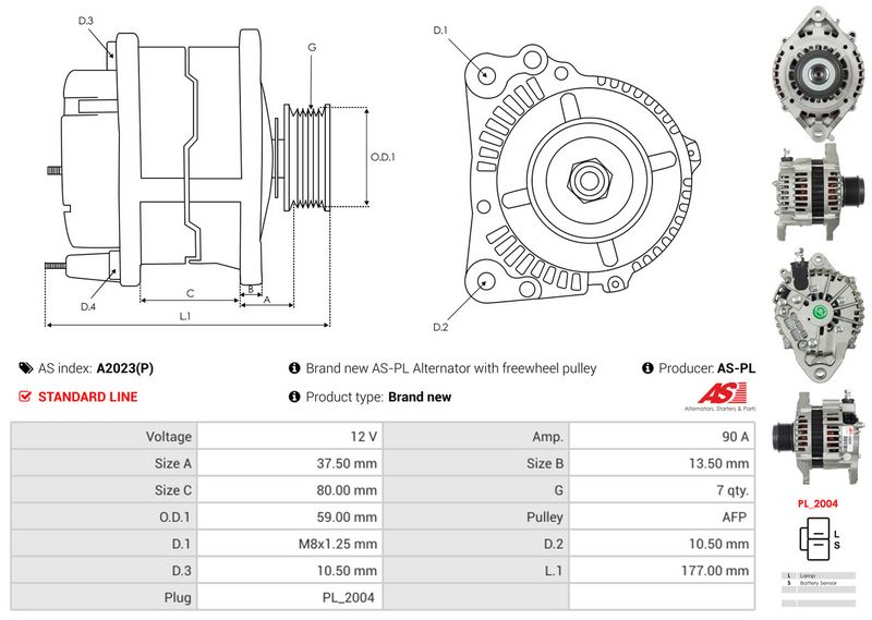 AS-PL A2023(P) Alternator