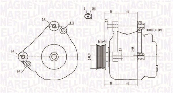 Генератор, Magneti Marelli 063731729010