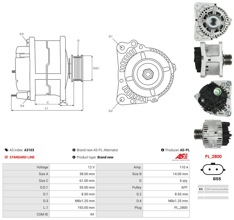 Generaator, AS-PL A3103