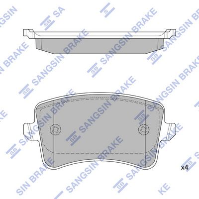 Комплект гальмівних накладок, дискове гальмо, Hi-Q SP2146