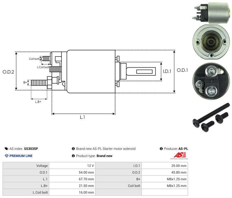 Magnetlülitus, starter, AS-PL SS3035P
