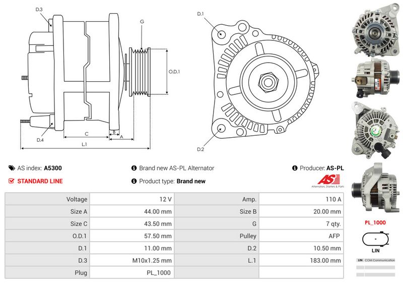 AS-PL A5300 Alternator