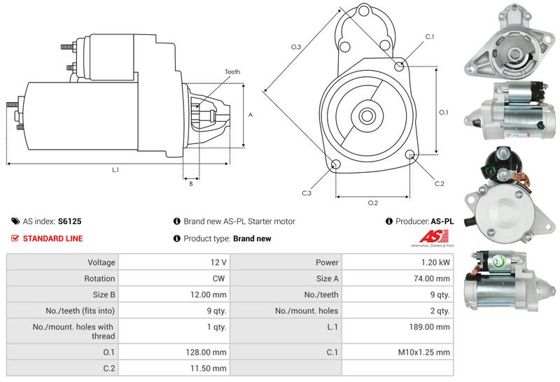 Starter, AS-PL S6125