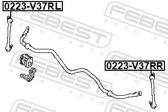 FEBEST 0223-V37RL Link/Coupling Rod, stabiliser bar