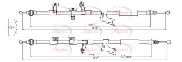 APEC Cable Pull, parking brake CAB1125