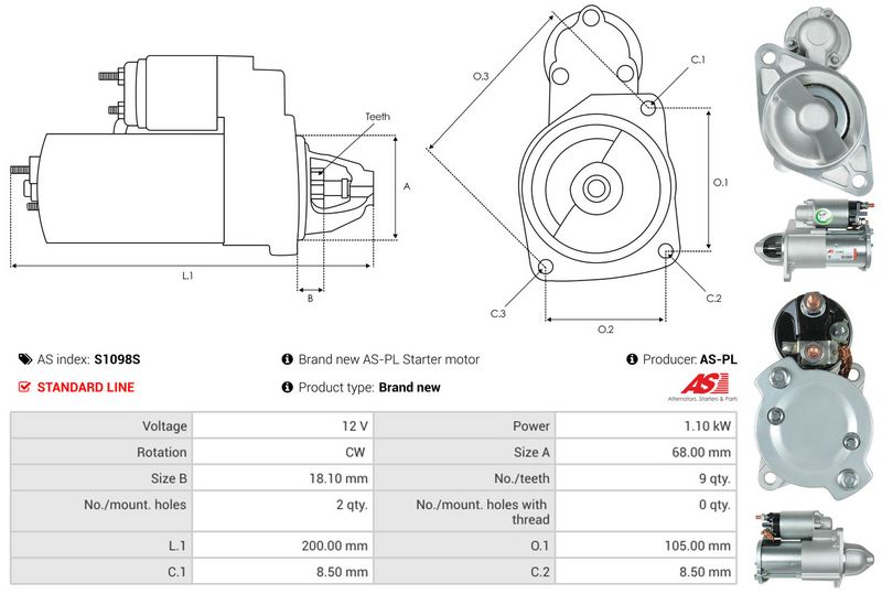 AS-PL S1098S Starter