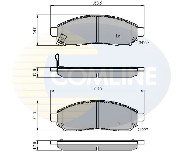 Комплект гальмівних накладок, дискове гальмо, Comline CBP31520