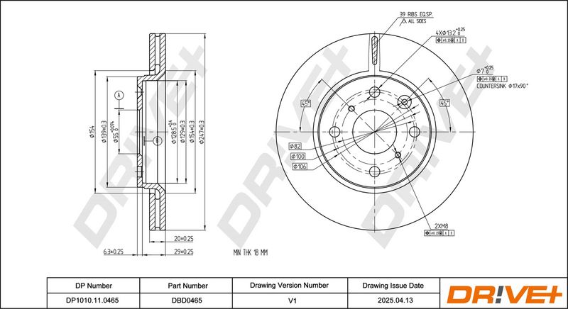 Disc frana DP1010.11.0465 Dr!ve+
