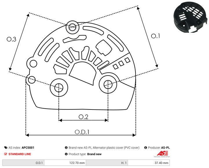 AS-PL APC5001 Protective Cap, alternator