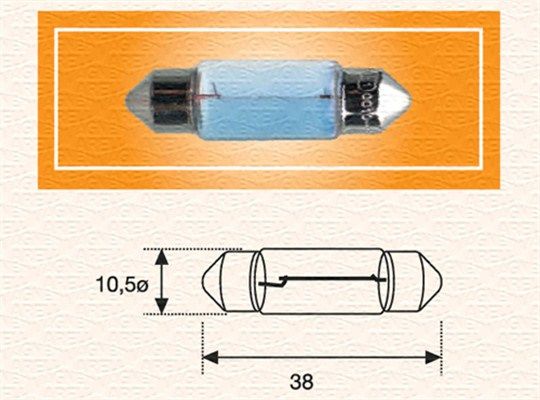 Лампа розжарювання, ліхтар номерного знака, Magneti Marelli 009423100000