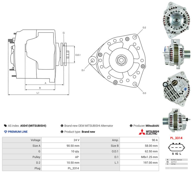 Prekės atitinka OEM kodą: A004TA8491A