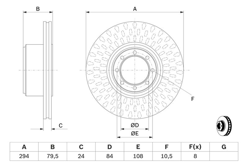 BOSCH 0 986 479 640 Brake Disc